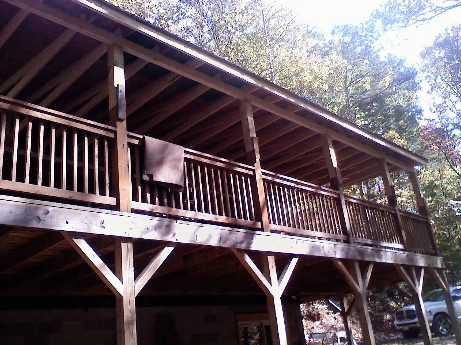 Timber framing under a new elevated porch and deck — Roof Leak Repair in Kenly by Roofing Brothers